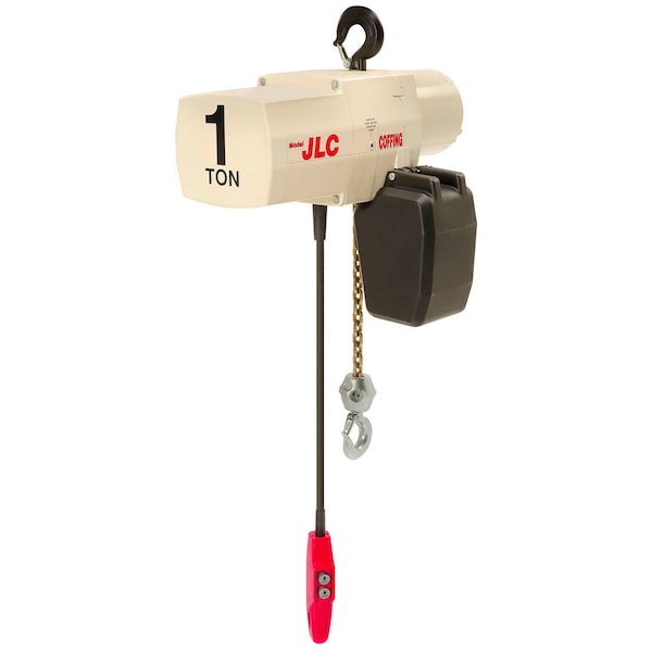 Coffing Hoists JLC Electric Chain Hoist With Chain Container, 1 Ton Cap., 20 Ft. Lift, 115/230V, 16 Fpm 08241W - main